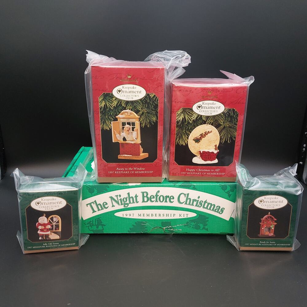 Vintage 1997 Hallmark Keepsake Ornament Club Kit Night Before Christmas Set